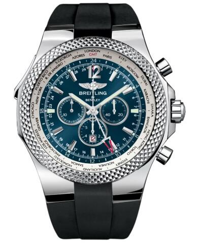 Breitling Bentley GMT Black Dial Rubber a4736212 / c768-1rd watch replica